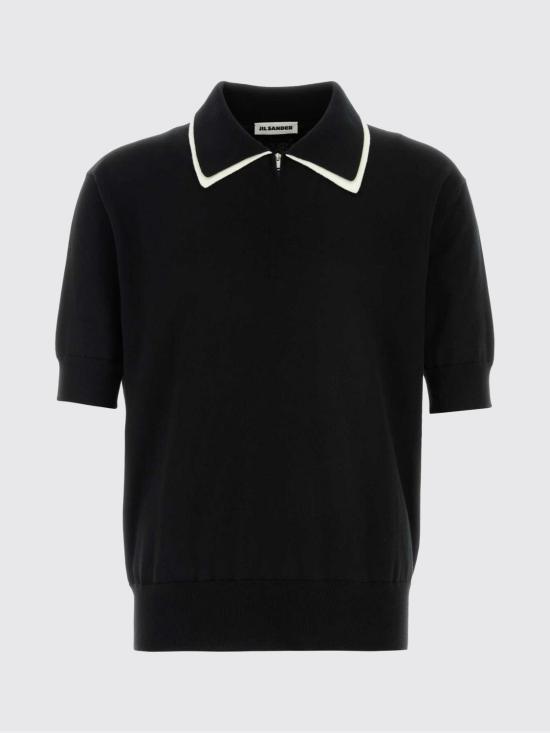 26SS 질샌더 폴로 티셔츠 J22GL0125J15466 001 Black - JIL SANDER