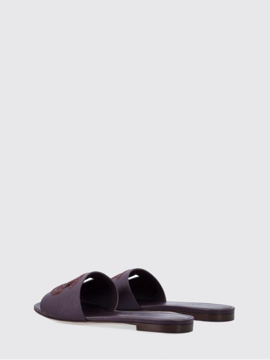 26SS 돌체앤가바나 스웨이드 도핀 카프스킨 플랫 슬리퍼 CQ0666A0217 8Z340 Violet - DOLCE & GABBANA