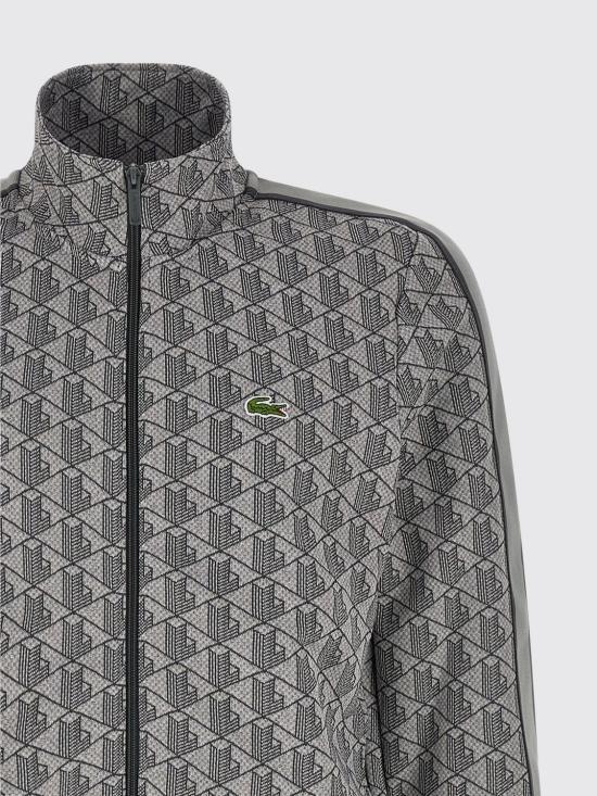 26SS 라코스테 모노그램 집업 스웨트셔츠 SH1368 41I Grey - LACOSTE