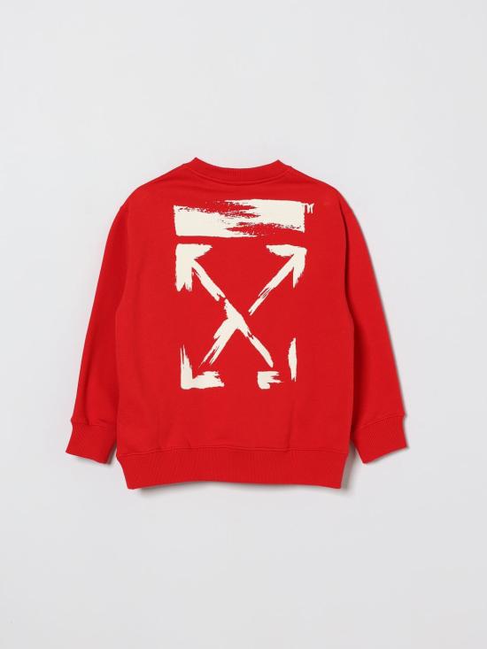 26SS [키즈] 오프화이트 티셔츠 OBBA001S26FLE005 600 Red - OFF WHITE