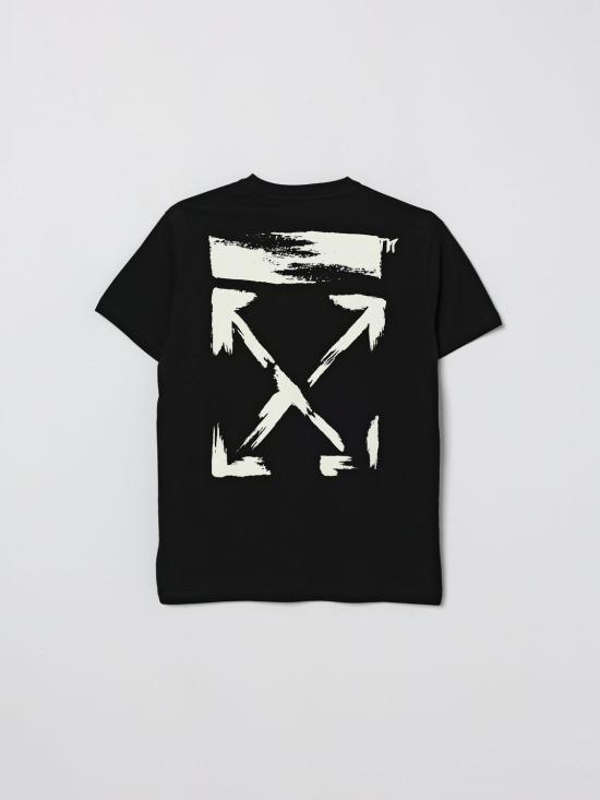 26SS [키즈] 오프화이트 티셔츠 OBAA002S26JER006 001 Black - OFF WHITE