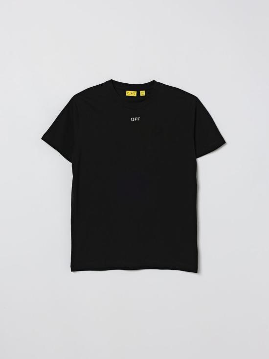 26SS [키즈] 오프화이트 티셔츠 OBAA002S26JER006 001 Black