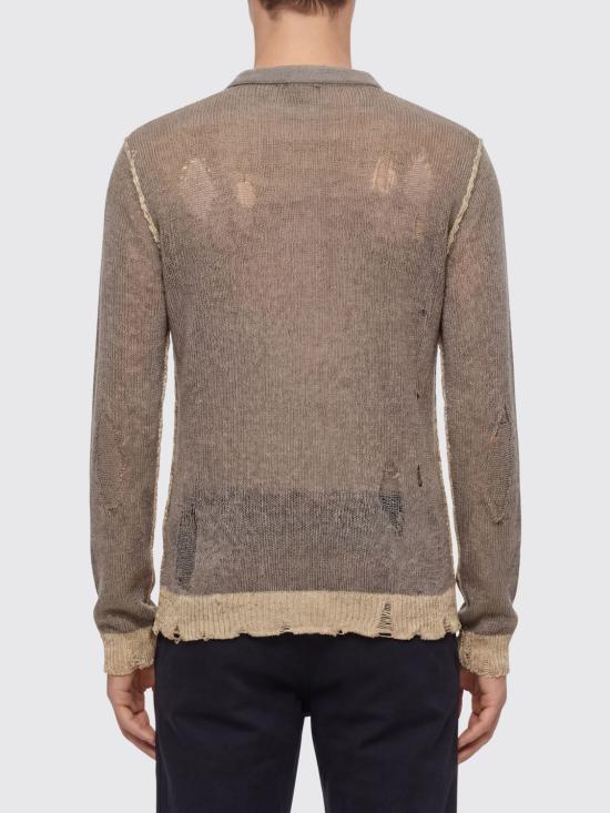 26SS 디젤 K-DAIANERIS 바이커 넥 스트랩 디스트레스드 스웨터 A231590EGEG 7FM Grey - DIESEL