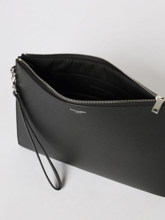 26SS 생로랑 엠보스 레더 파리 지퍼 태블릿 홀더 683865BTY0N 1000 Black - SAINT LAURENT