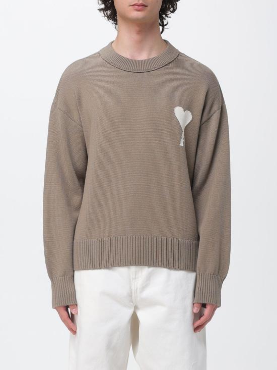 26SS 아미 ADC 울 & 코튼 크루넥 하트 스웨터 UKS859KN0156A 117 Beige