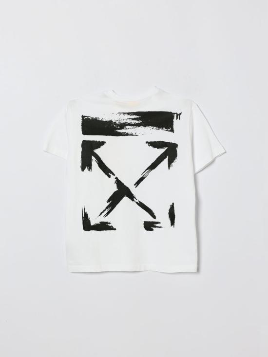 26SS [키즈] 오프화이트 티셔츠 OBAA002S26JER006 100 White 1 - OFF WHITE