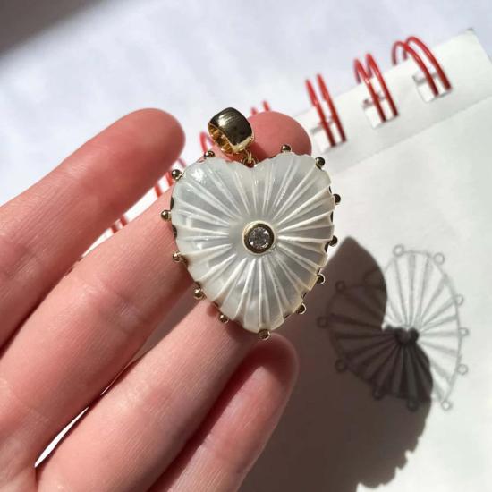  탯치 목걸이/팬던트 Thatch Malene Heart Bail Paperclip Necklace - THATCH