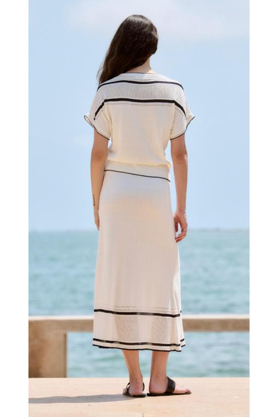  sita murt 롱 스커트 오픈워크 밑단 베이지색 Sita Murt 미디 스커트 - OTHER BRANDS