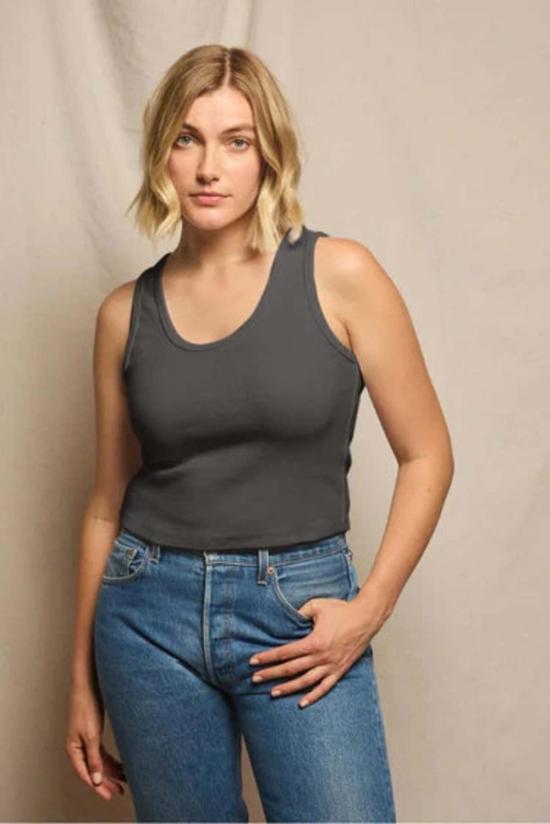  퍼펙트 화이트 티 민소매 티셔츠 블론디 리브 탱크 - PERFECT WHITE TEE