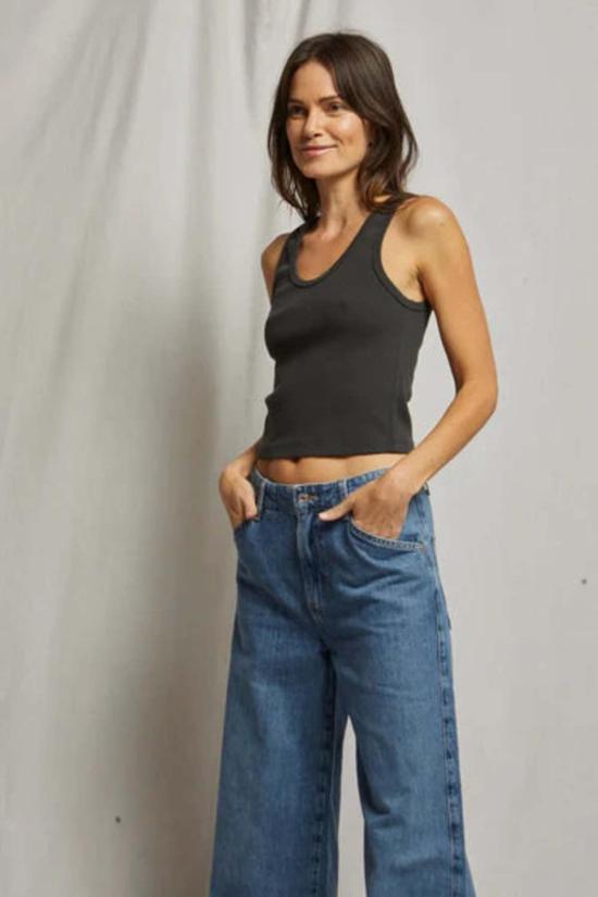  퍼펙트 화이트 티 민소매 티셔츠 블론디 리브 탱크 - PERFECT WHITE TEE