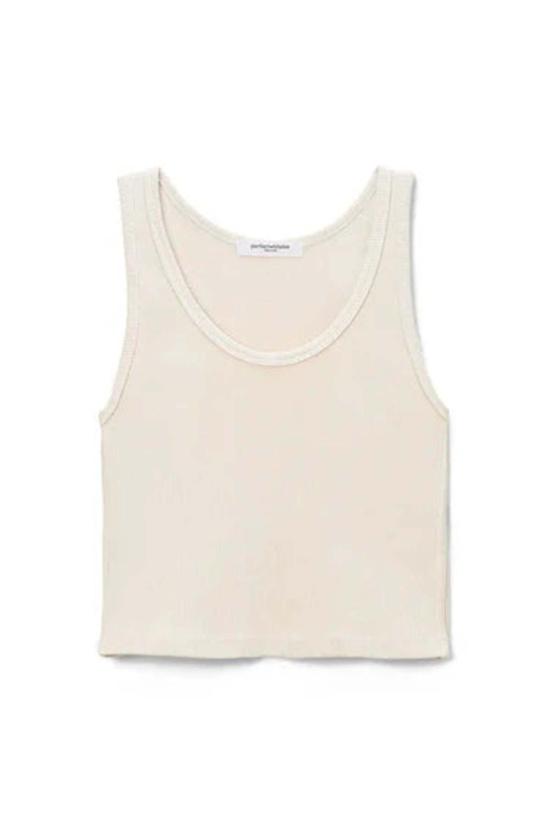  퍼펙트 화이트 티 민소매 티셔츠 블론디 리브 탱크 - PERFECT WHITE TEE