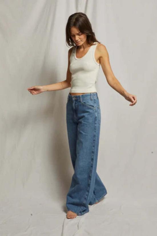  퍼펙트 화이트 티 민소매 티셔츠 블론디 리브 탱크 - PERFECT WHITE TEE