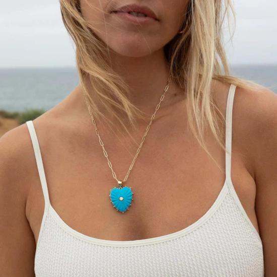  탯치 목걸이/팬던트 Thatch Malene Heart Bail Paperclip Necklace - THATCH