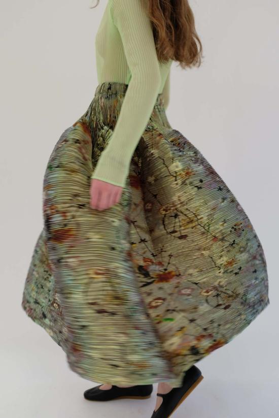  줄리아 호이어 롱 스커트 켄자 스커트 이리데슨트 프랜시스 - JULIA HEUER