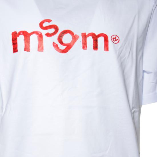 26SS 엠에스지엠 반팔 티셔츠 4040MM117D267002 01 Bianco rosso - MSGM