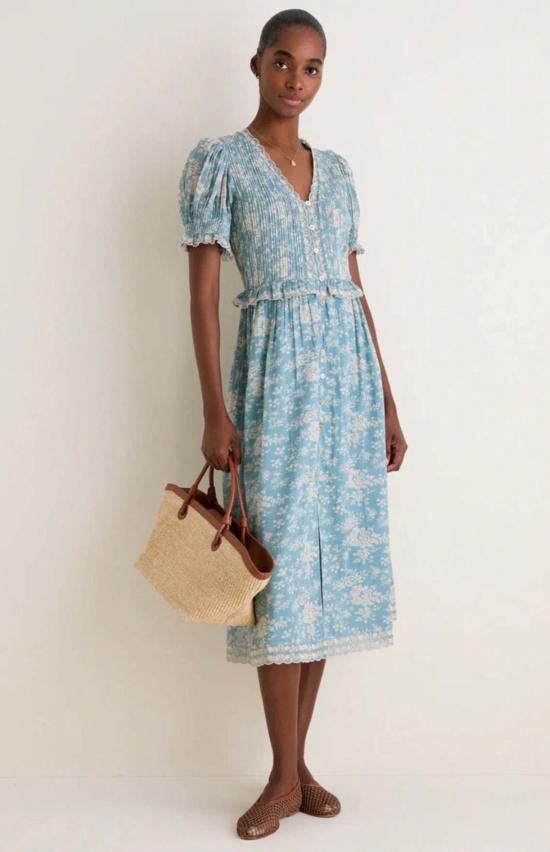  씨뉴욕 롱 원피스 씨 니 커스틴 프린트 롱 드레스 스카이 - SEA NY