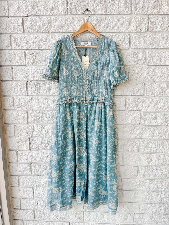  씨뉴욕 롱 원피스 씨 니 커스틴 프린트 롱 드레스 스카이