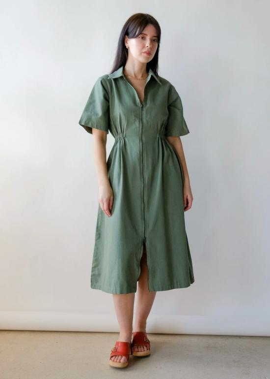  노블 롱 원피스 고급스러운 긴 기장의 실용적인 드레스 그린