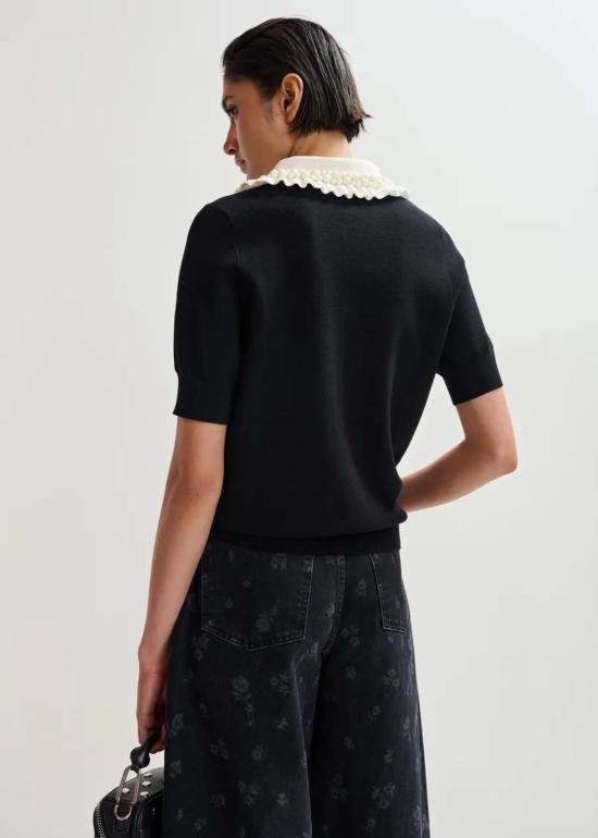  에센셜앤트워프 스웨터 에센셜 앤트워프 주얼리 자수 니트 폴로 - ESSENTIEL ANTWERP