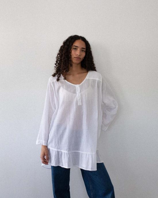  어니스트 코튼 블라우스 아카이브 19호 탑 - HONEST COTTON