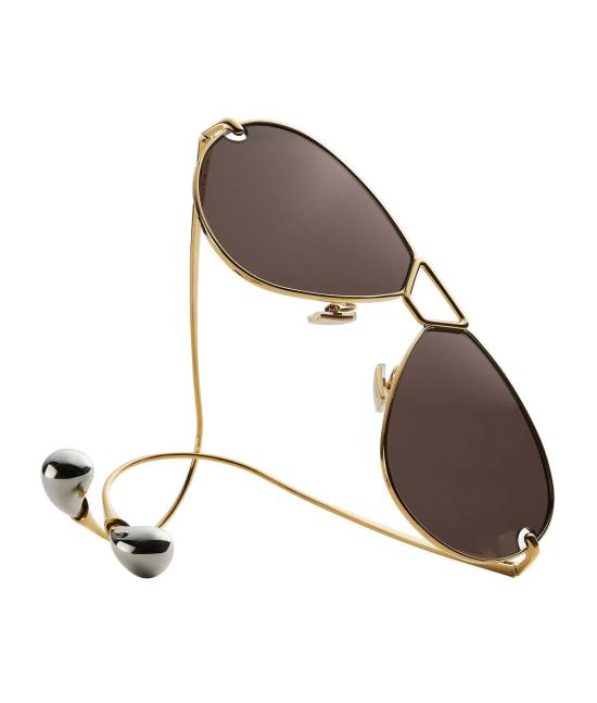 보테가베네타 선글라스 보테가 베네타 드롭 에비에이터 선글라스 골드/그레이 - BOTTEGA VENETA