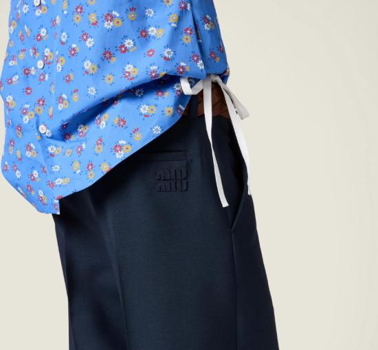 26SS 미우미우 스트레이트 팬츠 MP1990SOOO12I1 F0124 NAVY - MIU MIU