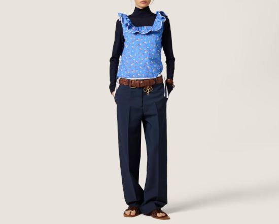 26SS 미우미우 스트레이트 팬츠 MP1990SOOO12I1 F0124 NAVY - MIU MIU