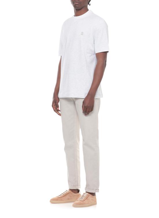 26SS 브루넬로 쿠치넬리 레이어링 코튼 저지 크루넥 티셔츠 M0B137451G CY887 Ivory - BRUNELLO CUCINELLI