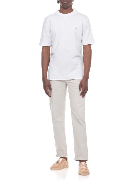 26SS 브루넬로 쿠치넬리 레이어링 코튼 저지 크루넥 티셔츠 M0B137451G CY887 Ivory - BRUNELLO CUCINELLI