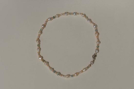  Milk & Rose 목걸이/팬던트 밀크 앤 로즈 모시 아게이트 진주 목걸이 - OTHER BRANDS