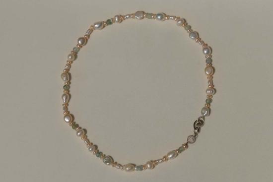  Milk & Rose 목걸이/팬던트 밀크 앤 로즈 모시 아게이트 진주 목걸이 - OTHER BRANDS