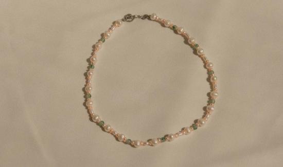  Milk & Rose 목걸이/팬던트 밀크 앤 로즈 모시 아게이트 진주 목걸이 - OTHER BRANDS