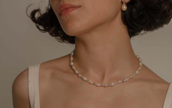  Milk & Rose 목걸이/팬던트 밀크 & 로즈 페퍼민트 캔디 진주 목걸이 - OTHER BRANDS