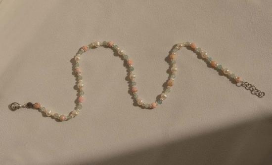  Milk & Rose 목걸이/팬던트 밀크 & 로즈 페퍼민트 캔디 진주 목걸이