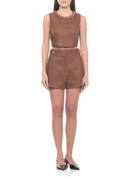 26SS 엘리자베타프랜치 민소매 티셔츠 TO06062E2 600 Brown - ELISABETTA FRANCHI