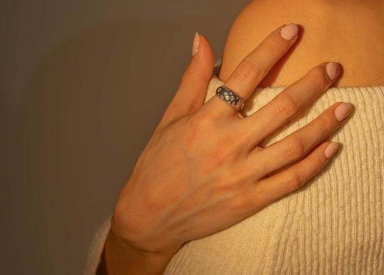  Milk & Rose 반지 밀크 & 로즈 스카이 조절식