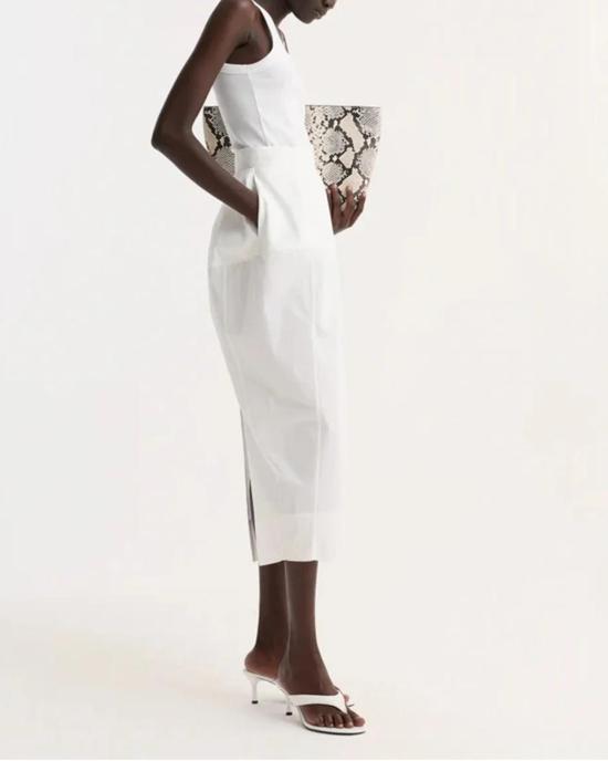  로에 스커트 로헤 조각 포플린  옵틱 화이트 - ROHE