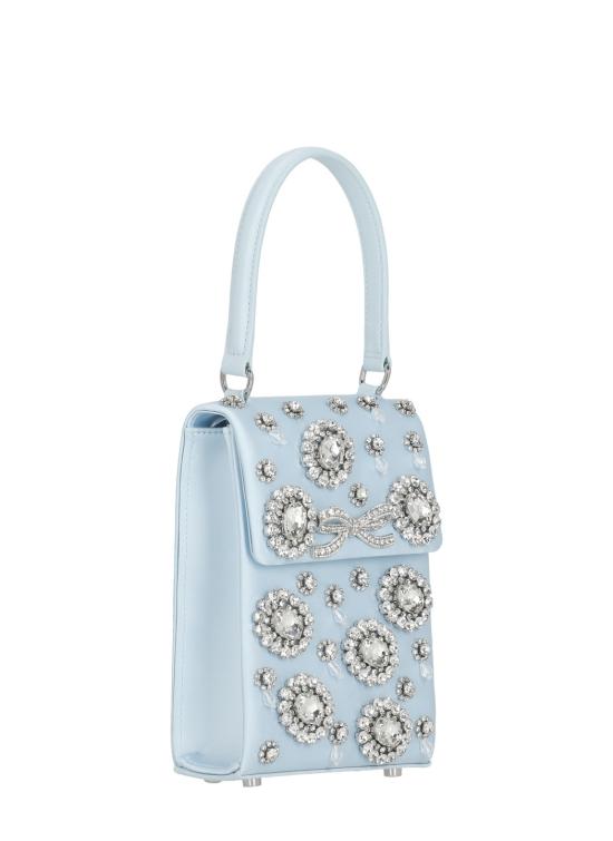 26SS 셀프 포트레이트 토트백 SS26313BL BLUE SATIN CRYSTALBLUE Light Blue - SELF PORTRAIT