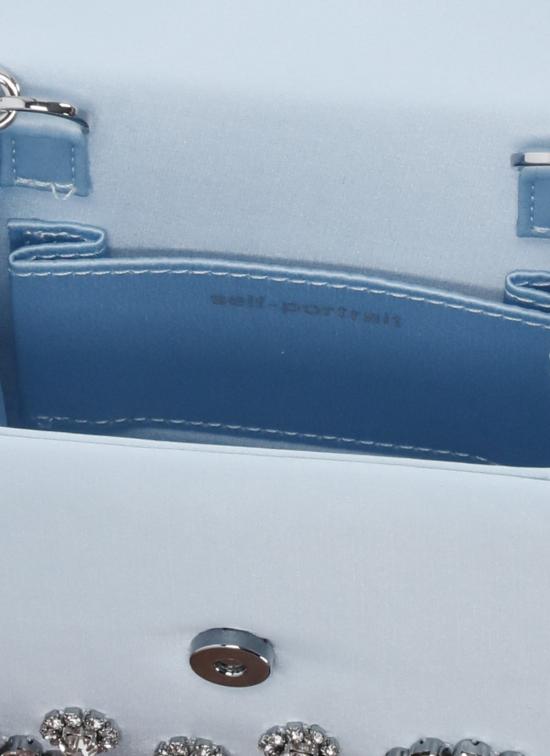 26SS 셀프 포트레이트 토트백 SS26313BL BLUE SATIN CRYSTALBLUE Light Blue - SELF PORTRAIT