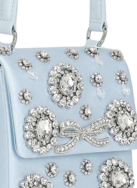 26SS 셀프 포트레이트 토트백 SS26313BL BLUE SATIN CRYSTALBLUE Light Blue - SELF PORTRAIT