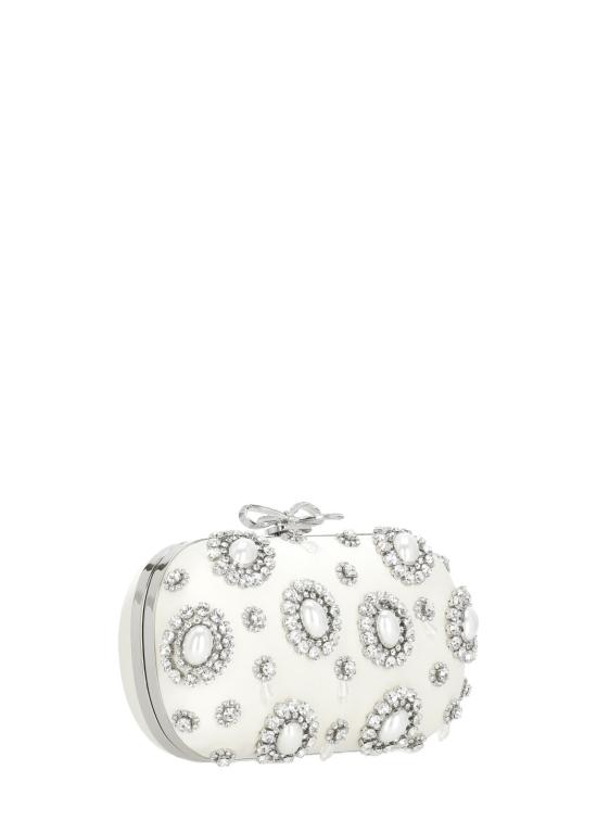 26SS 셀프 포트레이트 클러치/파우치 SS26304BC CREAM SATIN MULTI CRYSTALCREAM Ivory - SELF PORTRAIT