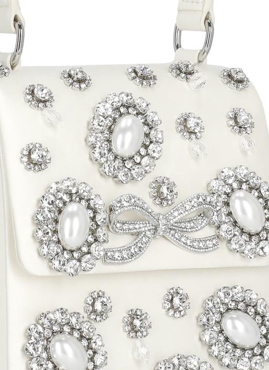 26SS 셀프 포트레이트 토트백 SS26313BC CREAM SATIN CRYSTALCREAM Ivory - SELF PORTRAIT