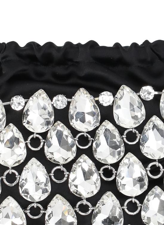 26SS 셀프 포트레이트 숄더백 SS26310SL SILVER CRYSTAL CHAINMAILSILVER Black - SELF PORTRAIT