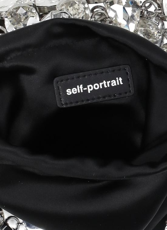 26SS 셀프 포트레이트 숄더백 SS26310SL SILVER CRYSTAL CHAINMAILSILVER Black - SELF PORTRAIT