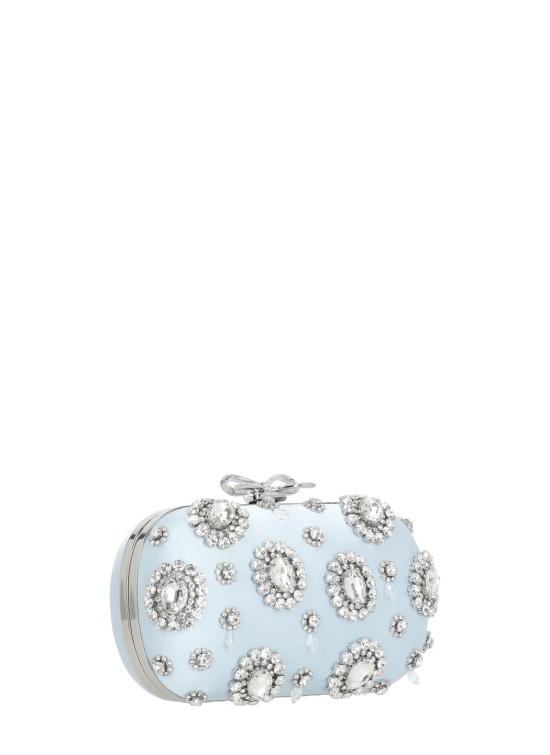 26SS 셀프 포트레이트 클러치/파우치 SS26304BL BLUE SATIN MULTI CRYSTALBLUE Light Blue - SELF PORTRAIT