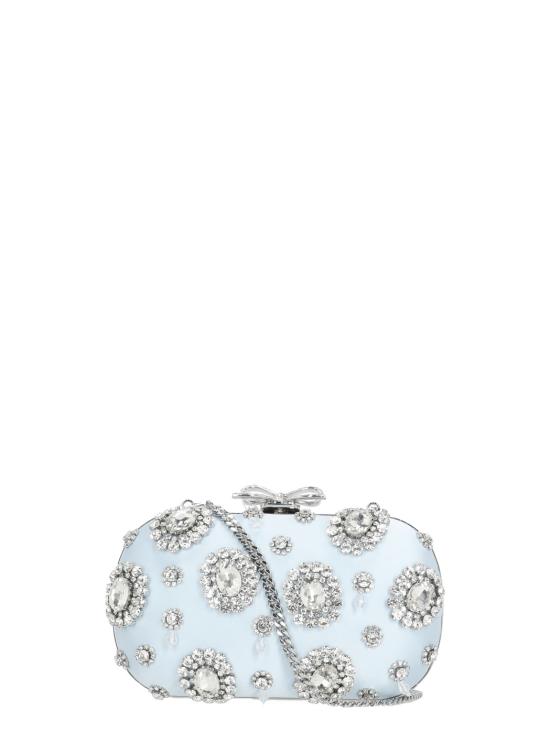 26SS 셀프 포트레이트 클러치/파우치 SS26304BL BLUE SATIN MULTI CRYSTALBLUE Light Blue