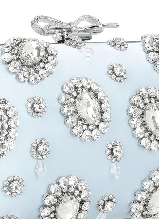 26SS 셀프 포트레이트 클러치/파우치 SS26304BL BLUE SATIN MULTI CRYSTALBLUE Light Blue - SELF PORTRAIT