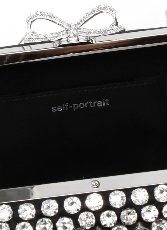 26SS 셀프 포트레이트 클러치/파우치 SS26305AB BLACK SATIN CRYSTALBLACK Black - SELF PORTRAIT