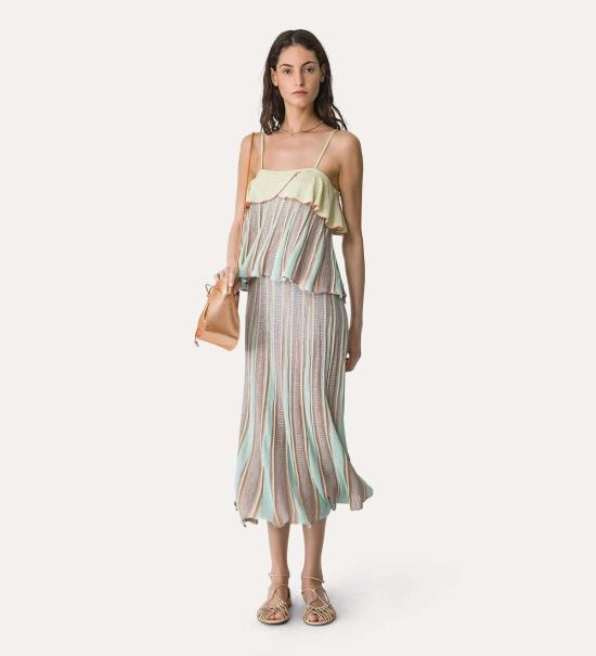  포르테포르테 롱 스커트 포르테 포르테 마이 스커트 롱 레 폴리 자카드 튤립 스커트 루센테 - FORTE FORTE