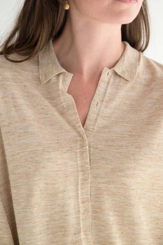  보부틱 긴팔 티셔츠 구역 설정 셔츠 오트밀 - BOBOUTIC